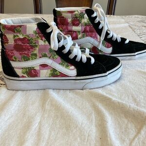 Van’s Old Skool High Top Floral and Black shoes